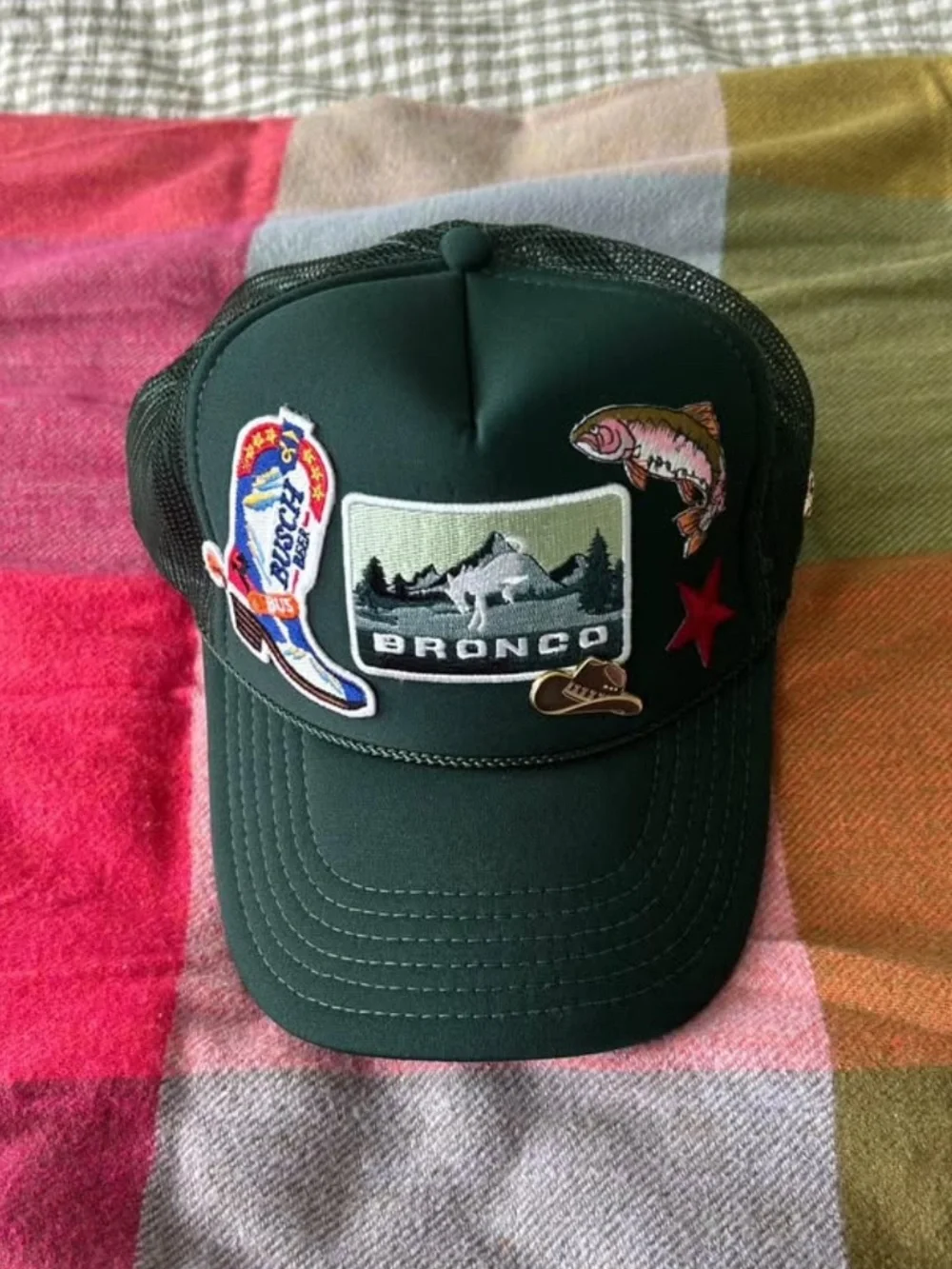 Dark Green Patch Trucker Hat